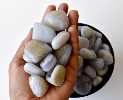 Blue Lace Agate Tumbled Crystals (Trust and Self Discovery)