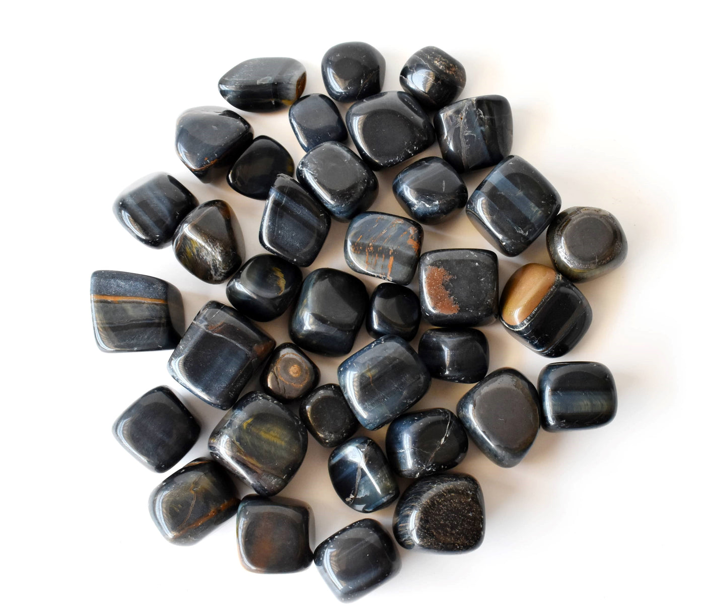 Blue Tiger Eye Tumbled Crystals (Alignment With The Higher Self and Unity Of Heart)