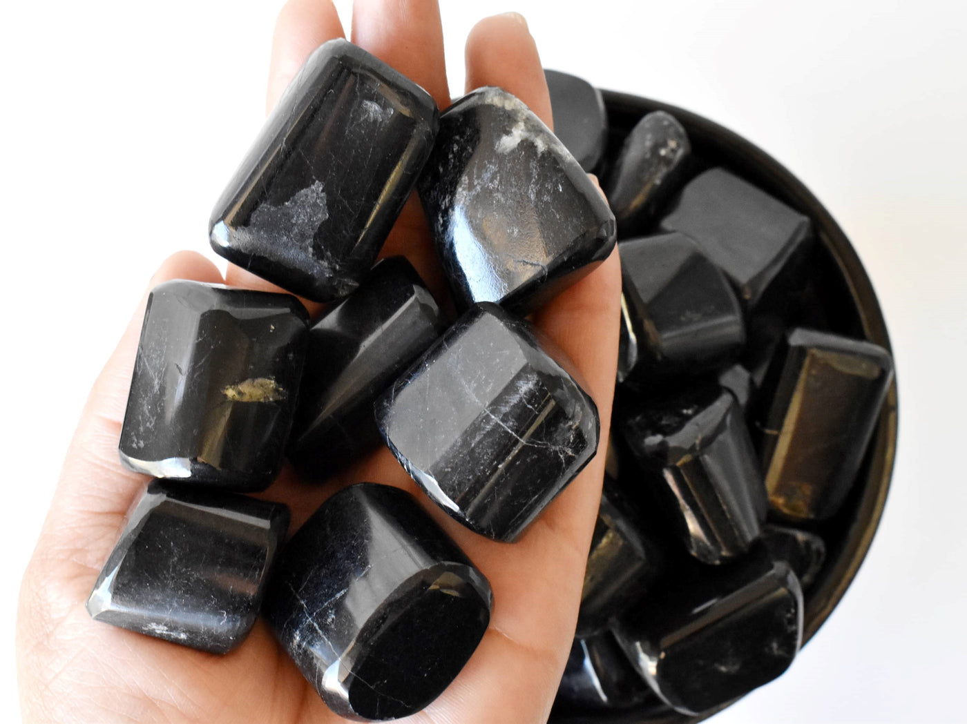 Black Tourmaline Tumbled Crystals (Strength and Protection)