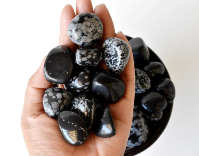 Snowflake Obsidian Tumbled Crystals (Alignment With The Higher Self and Channeling)