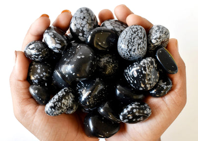 Snowflake Obsidian Tumbled Crystals (Alignment With The Higher Self and Channeling)