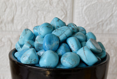 Turquoise Howlite Tumbled Crystals(Promotes Self-Realisation and Assists Creative Problem Solving)