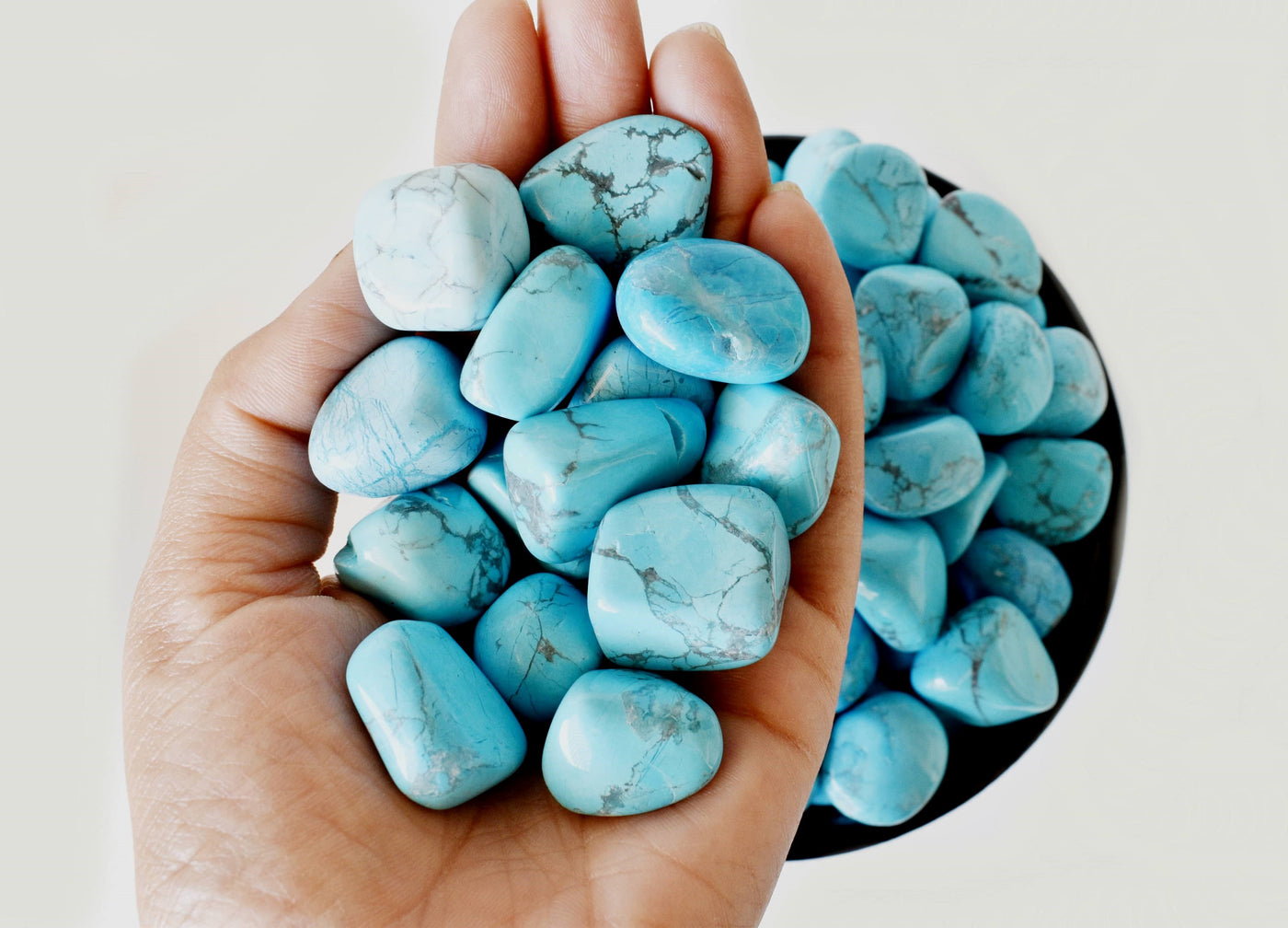 Turquoise Howlite Tumbled Crystals(Promotes Self-Realisation and Assists Creative Problem Solving)