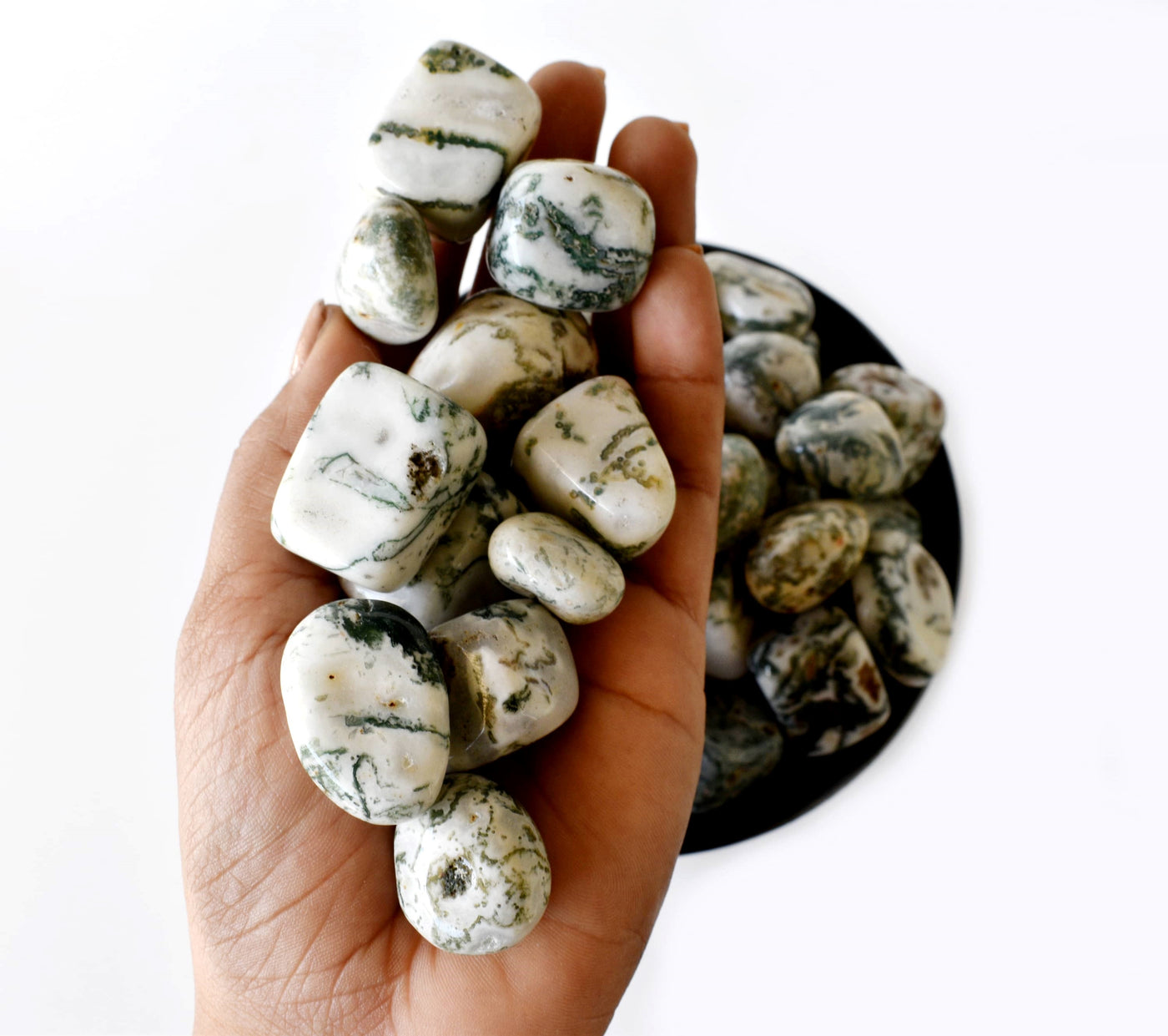 Tree Agate Tumbled Crystals (Knowledge and Trust)