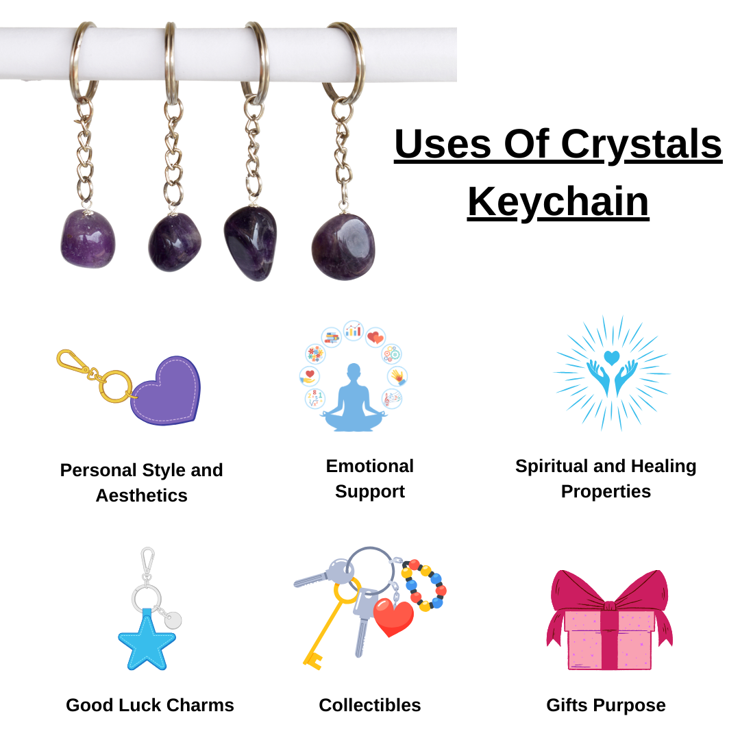 Snowflake Obsidian Key Chain, Gemstone Keychain Crystal Key Ring (Expanded Awareness and Intuition)