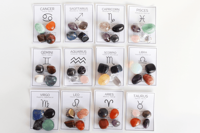 ARIES Zodiac Crystal Kit, Aries Birthstones Tumbled Stones Set, Aries Stones Gifts