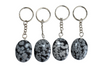 Snowflake Obsidian Key Chain, Gemstone Keychain Crystal Key Ring (Expanded Awareness and Intuition)