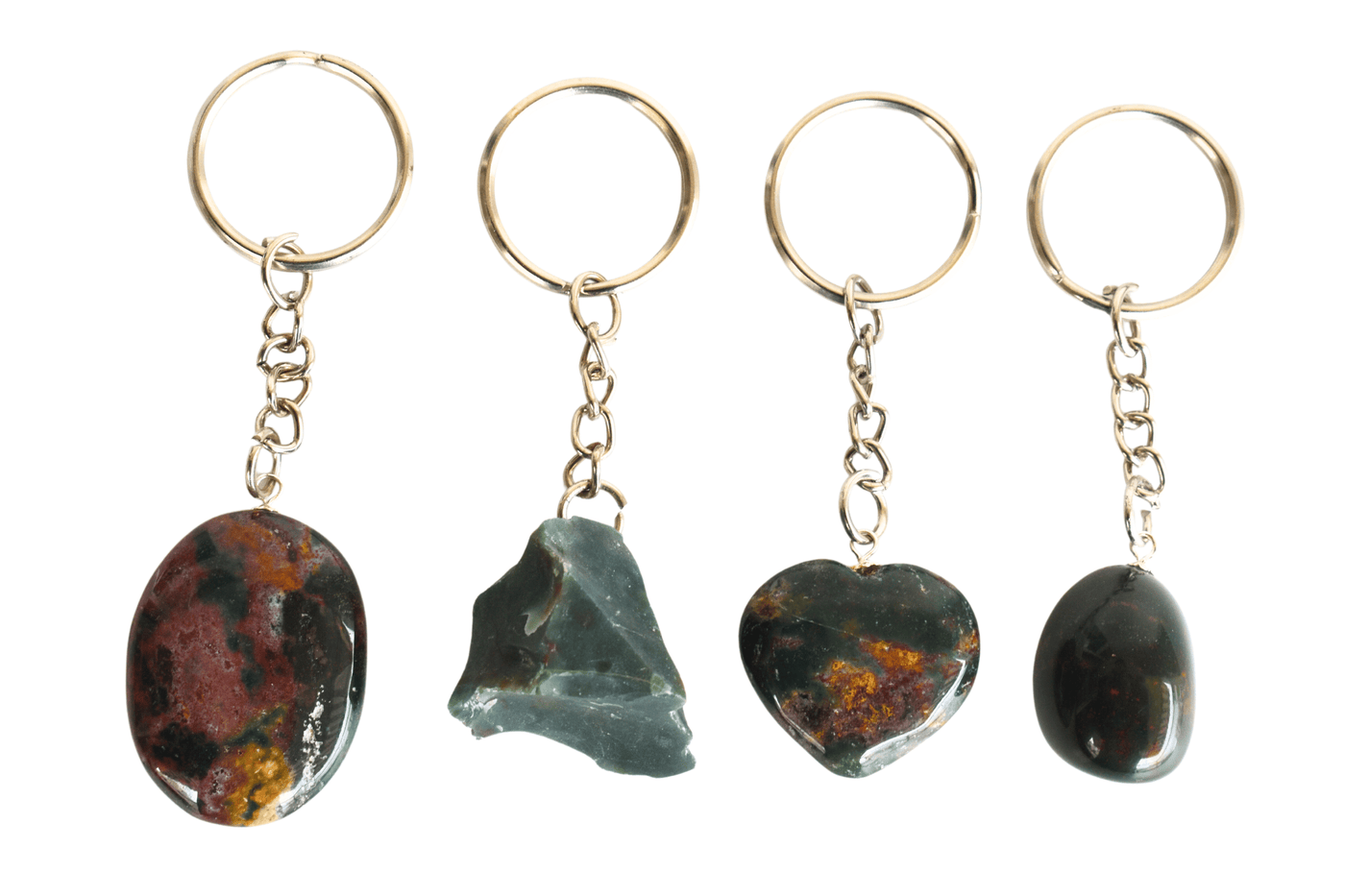 Bloodstone Key Chain, Gemstone Keychain Crystal Key Ring (Altruism and Cleansing)