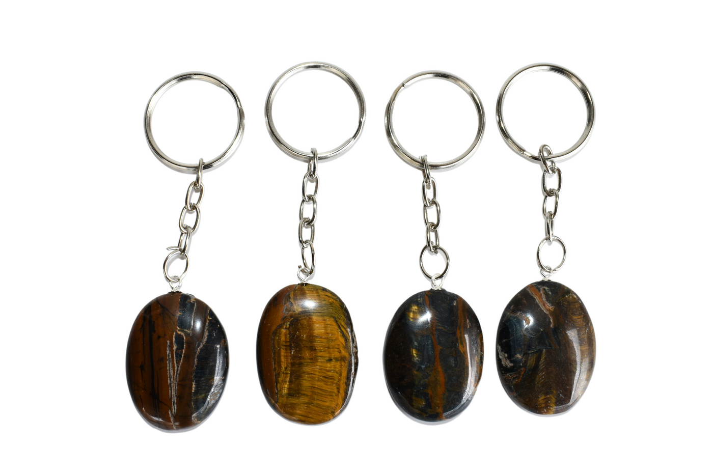 Tiger Eye Key Chain, Gemstone Keychain Crystal Key Ring (Creativity and Intuition)