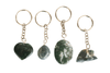 Moss Agate Key Chain, Gemstone Keychain Crystal Key Ring (Trust and Self-Discipline)