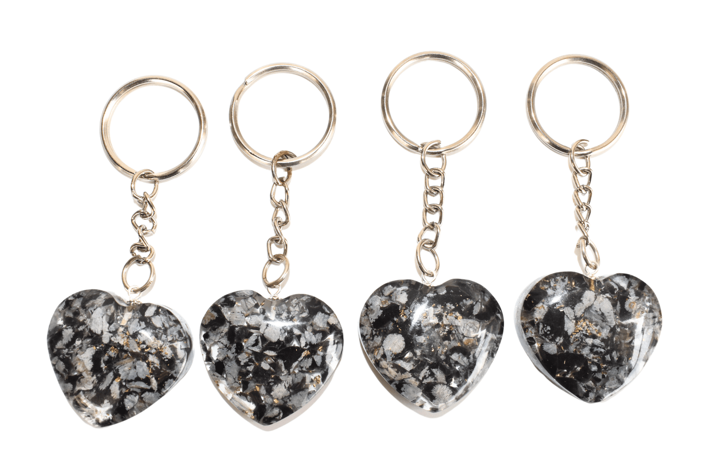 Snowflake Obsidian Key Chain, Gemstone Keychain Crystal Key Ring (Expanded Awareness and Intuition)