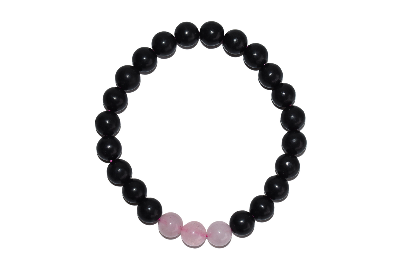 EMF Protection Crystal Bracelet, EMF Bracelet (Shungite Black, Rose Quartz)