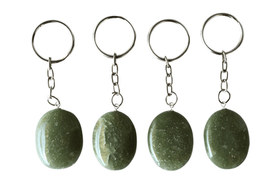 Green Aventurine Key Chain, Gemstone Keychain Crystal Key Ring (Attraction and Cleansing)