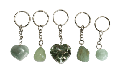 Green Aventurine Key Chain, Gemstone Keychain Crystal Key Ring (Attraction and Cleansing)