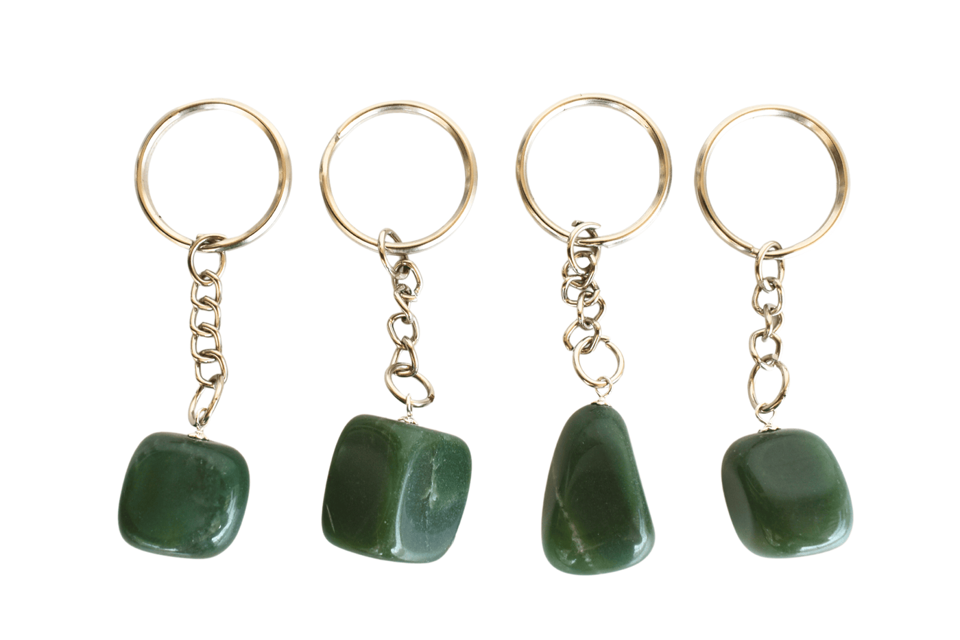 Green Jade Key Chain, Gemstone Keychain Crystal Key Ring (wisdom and balance)