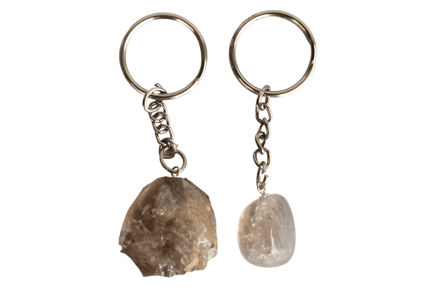 Smokey Quartz Key Chain, Gemstone Keychain Crystal Key Ring (Purification and Grounding)