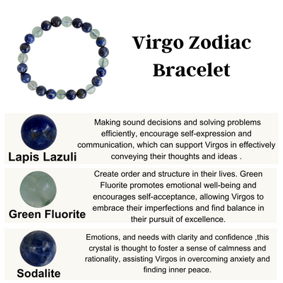 Virgo Zodiac Crystal Bracelet, Virgo Gifts