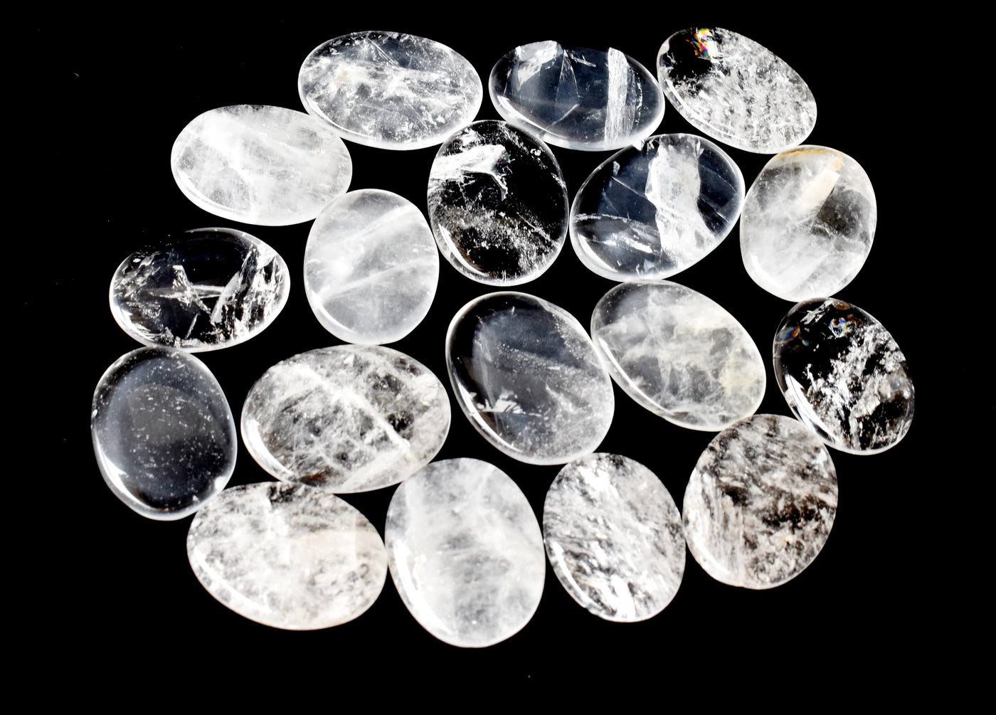 Crystal Quartz Pocket Stones (Dispelling Negative Energy and Meditation)