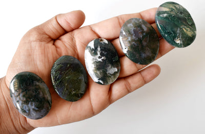 Moss Agate Pocket Stones (Trust and Self-Discipline)