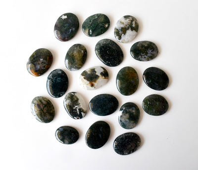 Moss Agate Pocket Stones (Trust and Self-Discipline)