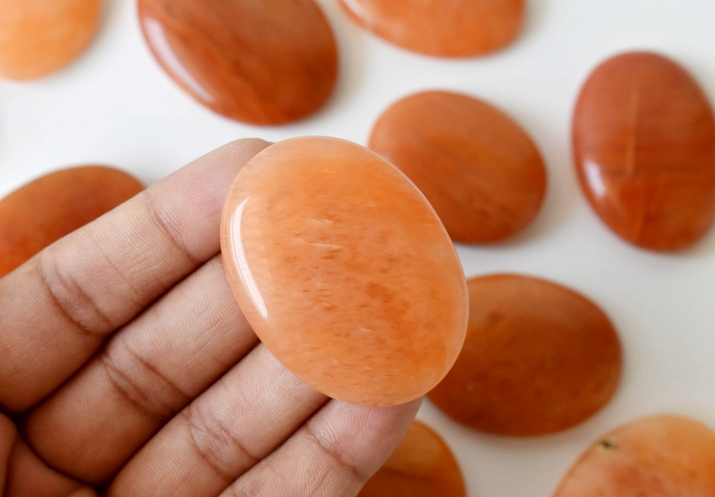 Orange Aventurine Pocket Stones (Longevity and Strength)