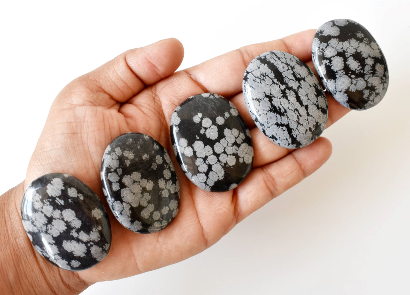 Snowflake Obsidian Pocket Stones (Angelic Communication and Past Life Recall)