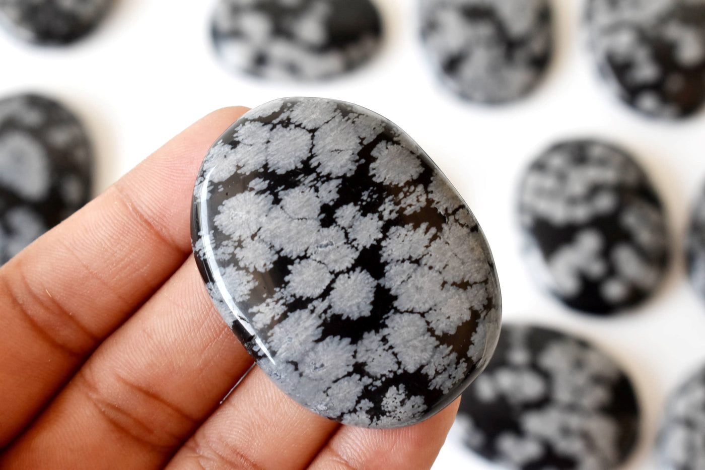 Snowflake Obsidian Pocket Stones (Angelic Communication and Past Life Recall)