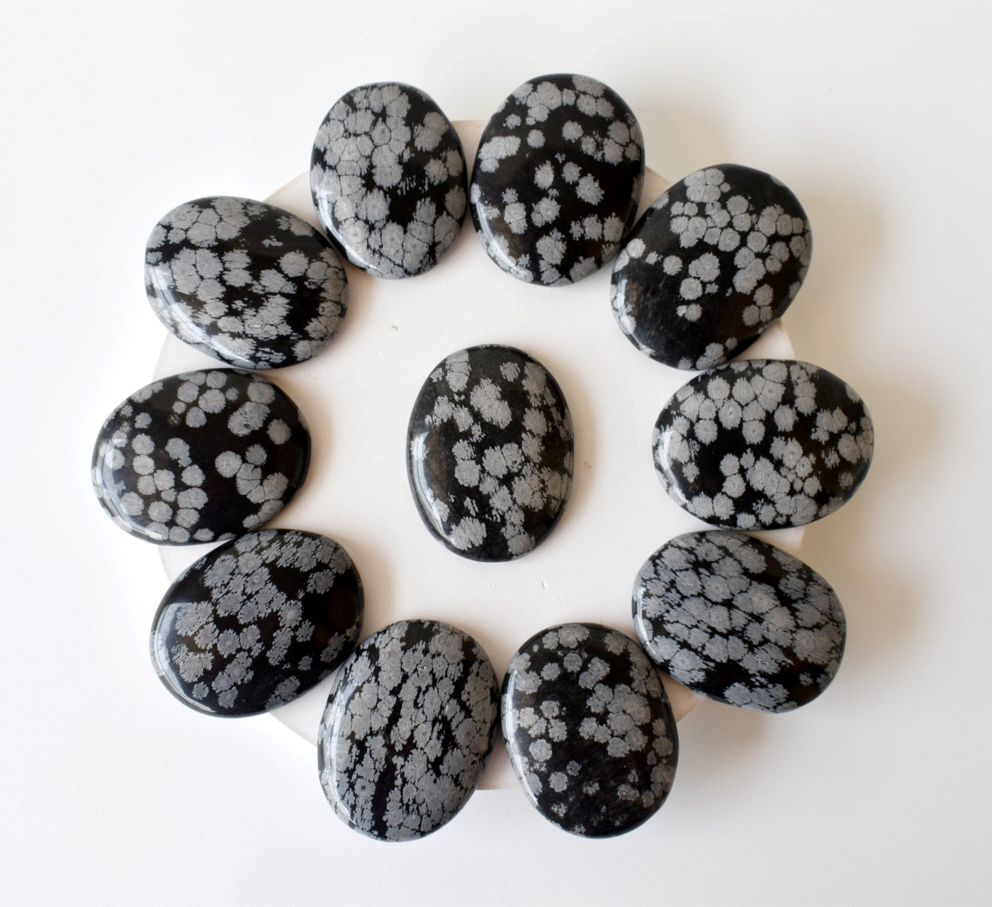 Snowflake Obsidian Pocket Stones (Angelic Communication and Past Life Recall)