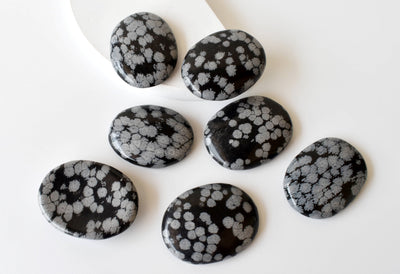 Snowflake Obsidian Pocket Stones (Angelic Communication and Past Life Recall)