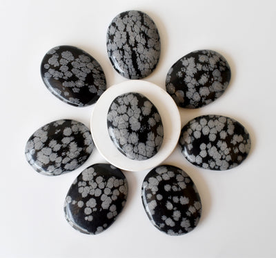 Snowflake Obsidian Pocket Stones (Angelic Communication and Past Life Recall)