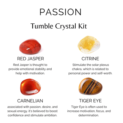 Enhances PASSION Crystal Kit, Gemstone Tumble Kit, Passion Crystal Gift Set