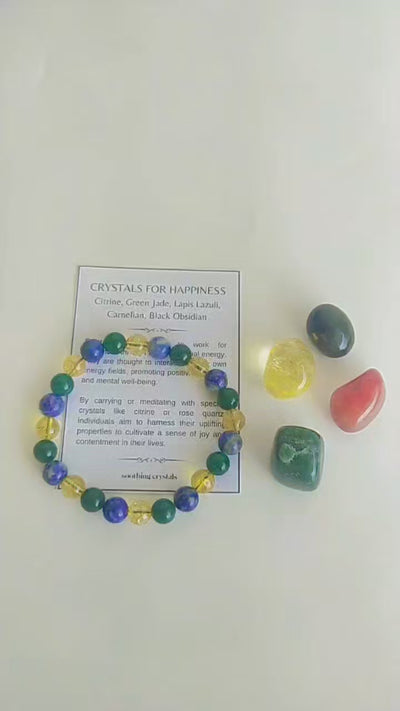 Promoting HAPPINESS Crystal Kit, Gemstone Tumble Kit, Happiness Crystal Gift Set