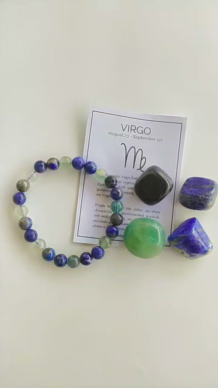 VIRGO Zodiac Crystal Kit, Virgo Birthstones Tumbled Stones Set, Virgo Stones Gifts