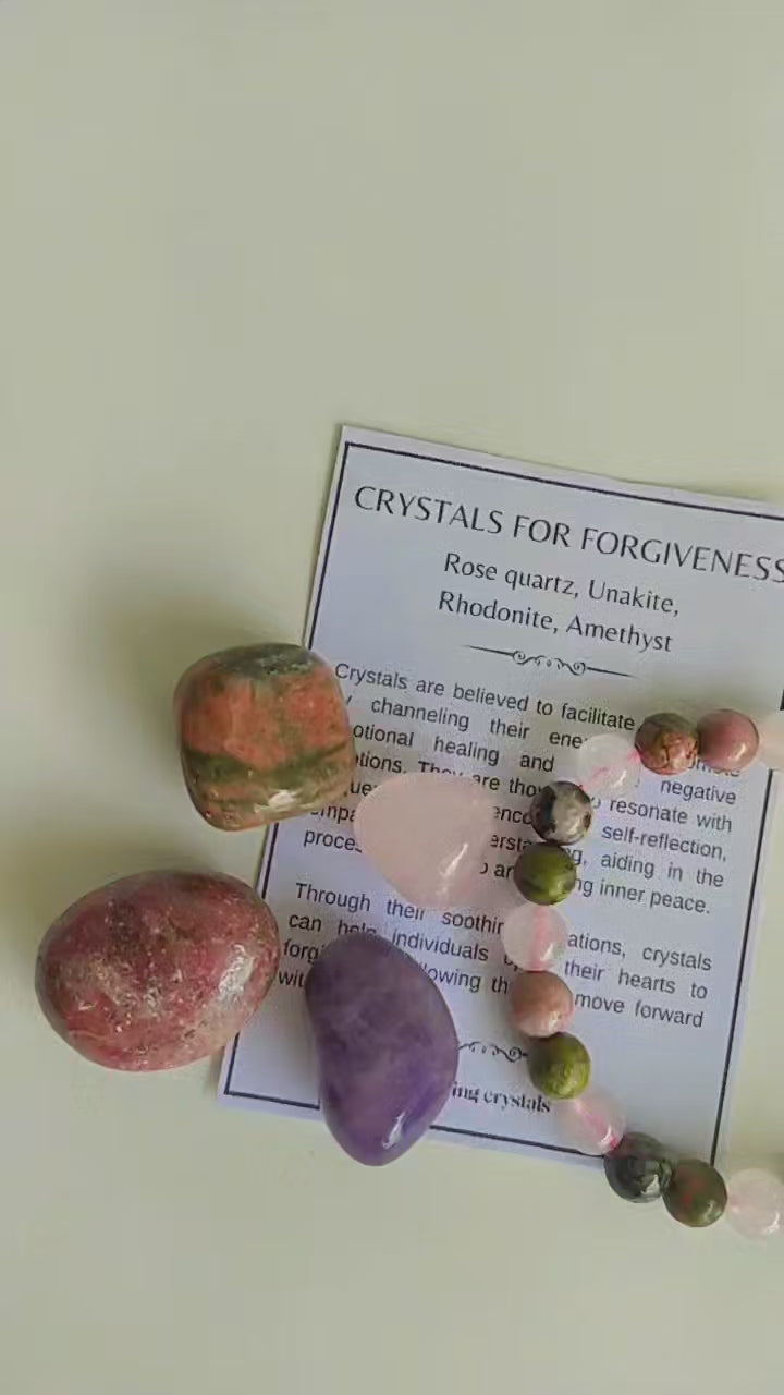 Encourage FORGIVENESS Crystal Kit, Gemstone Tumble Kit, Forgiveness Crystal Gift Set