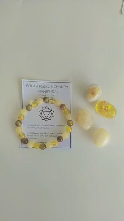 SOLAR PLEXUS Chakra Crystals Kit, Chakra's Stones Tumbled Set, Chakra's Gift