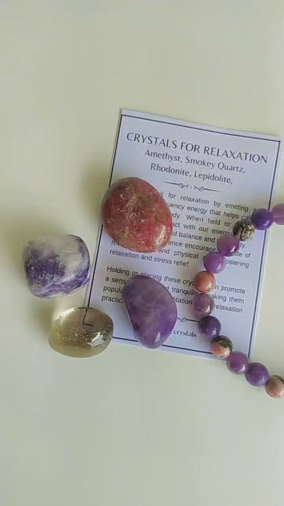 Brings RELAXATION Crystal Kit, Gemstone Tumble Kit, Relaxation Crystal Gift Set