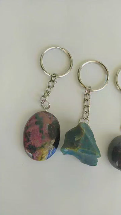 Bloodstone Key Chain, Gemstone Keychain Crystal Key Ring (Altruism and Cleansing)