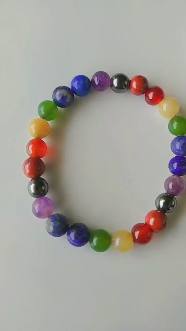 7 Chakra Bracelet, Chakra Crystals Bracelet, Yoga Reiki Healing Crystal Bracelet