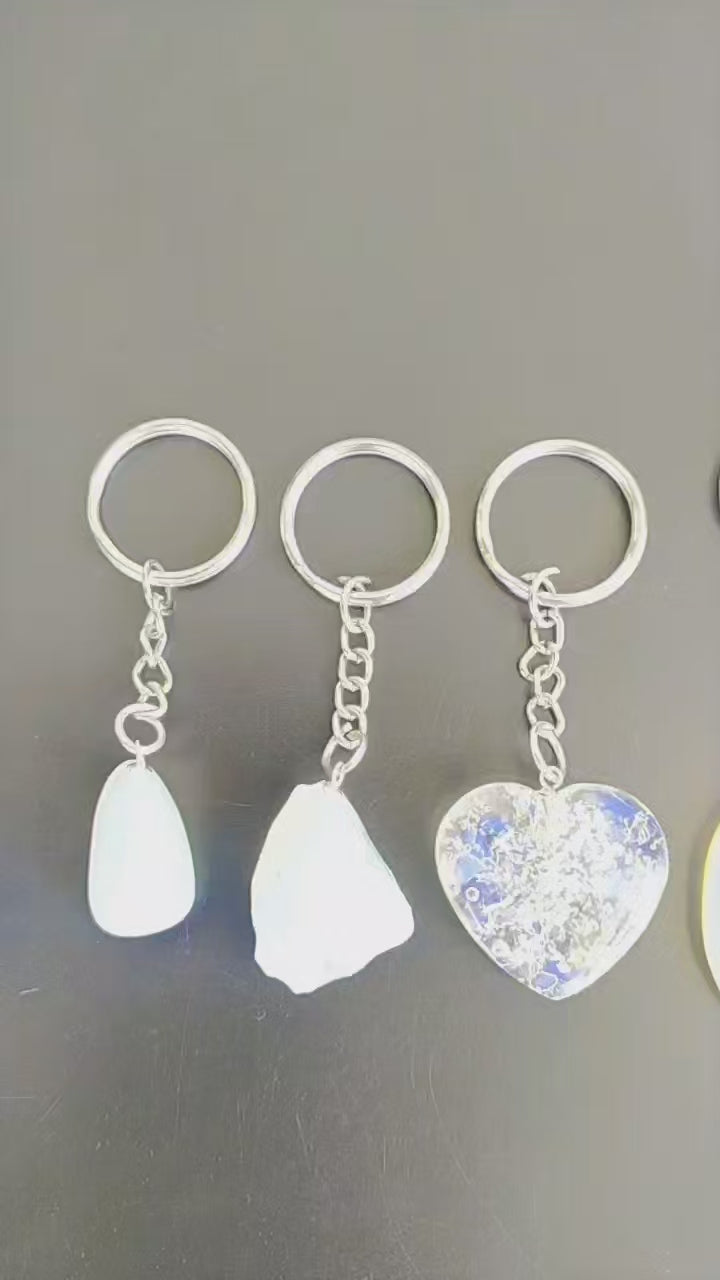 Opal Key Chain, Gemstone Keychain Crystal Key Ring (harmony and happiness)