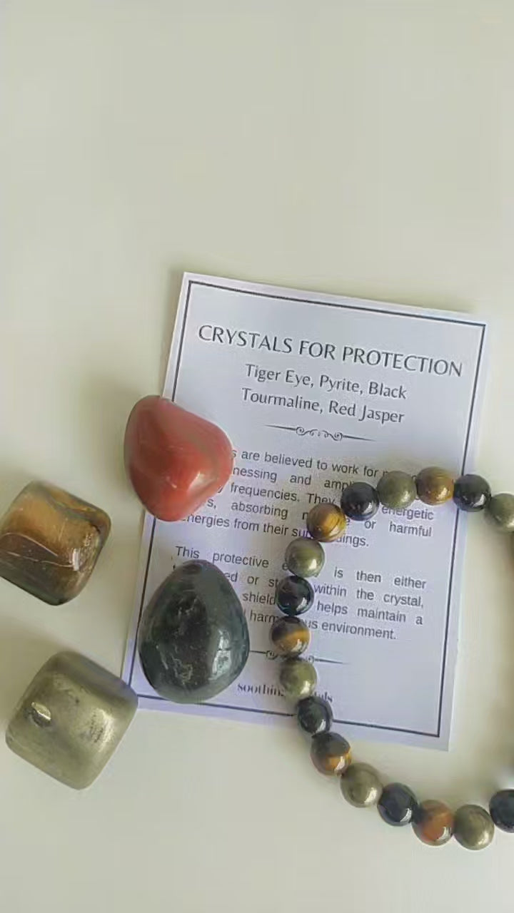 PROTECTION Crystal Kit, Gemstone Tumble Kit, Protection Crystal Gift Set