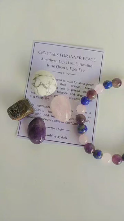 Promoting INNER PEACE Crystal Kit, Gemstone Tumble Kit, Inner Peace Crystal Gift Set