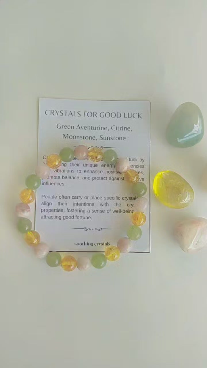 Bringing GOOD LUCK Crystal Kit, Gemstone Tumble Kit, Good Luck Crystal Gift Set