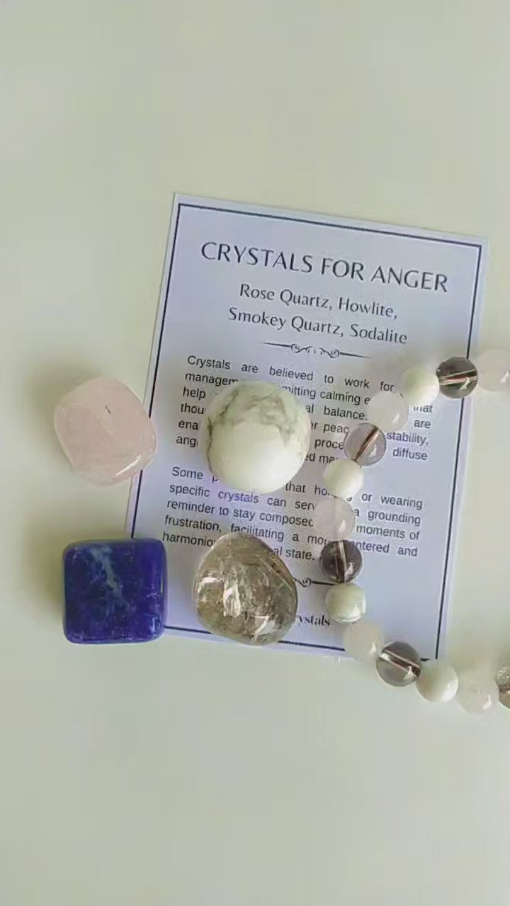 Release and Control ANGER Crystal Kit, Gemstone Tumble Kit, Anger Crystal Gift Set