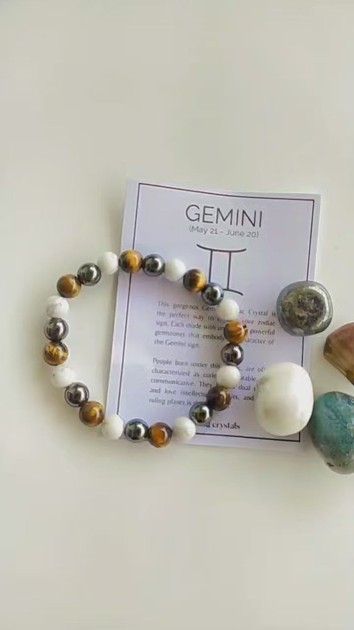 GEMINI Zodiac Crystal Kit, Gemini Birthstones Tumbled Stones Set, Gemini Gifts