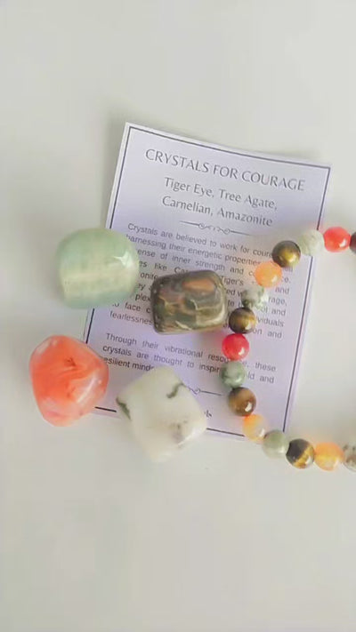 Promote COURAGE Crystal Kit, Gemstone Tumble Kit, Courage Crystal Gift Set