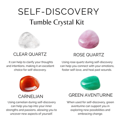 Encourages SELF-DISCOVERY Crystal Kit, Gemstone Tumble Kit, Self-Discovery Crystal Gift Set