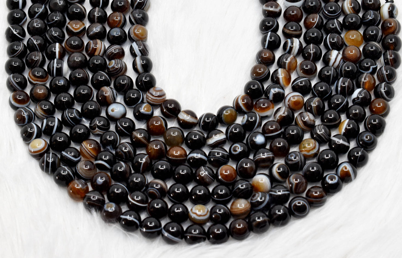 Black Eye Agate AAA Grade 6mm, 8mm, 10mm Round Beads