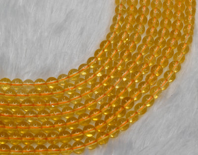 Natural Citrine Beads, Natural Round Crystal Beads 6mm to 10mm