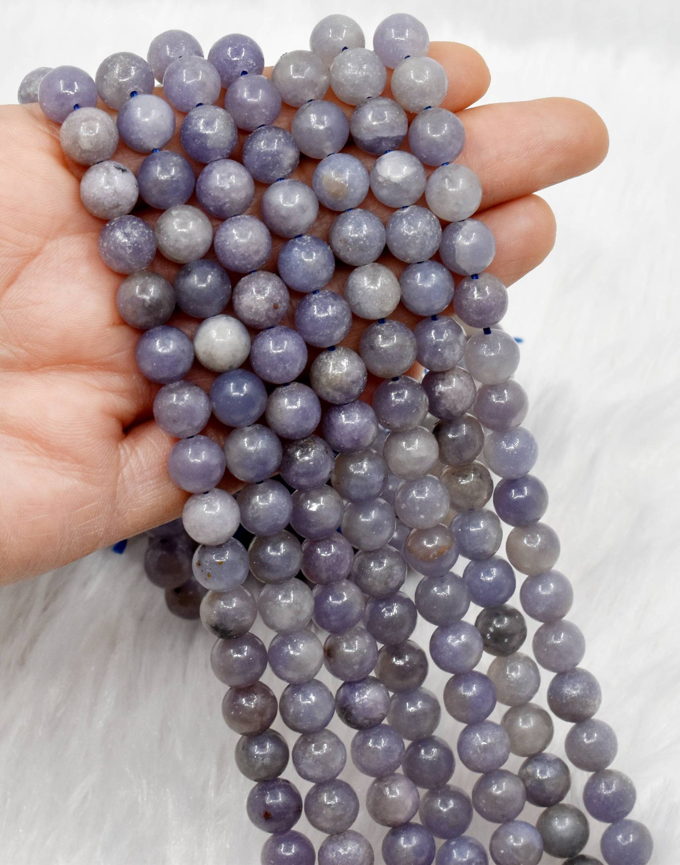 Blue Lepidolite A Grade 6mm, 8mm, 10mm Round Beads