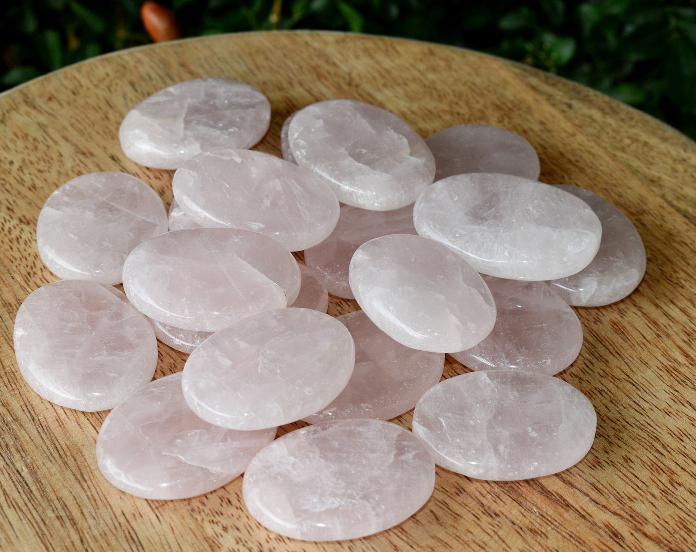 Lot de 25 pierres d'inquiétude en quartz rose, pierre de paume de poche, pierre de pouce